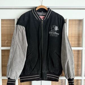 Disney Studios Black and Gray Bomber Jacket